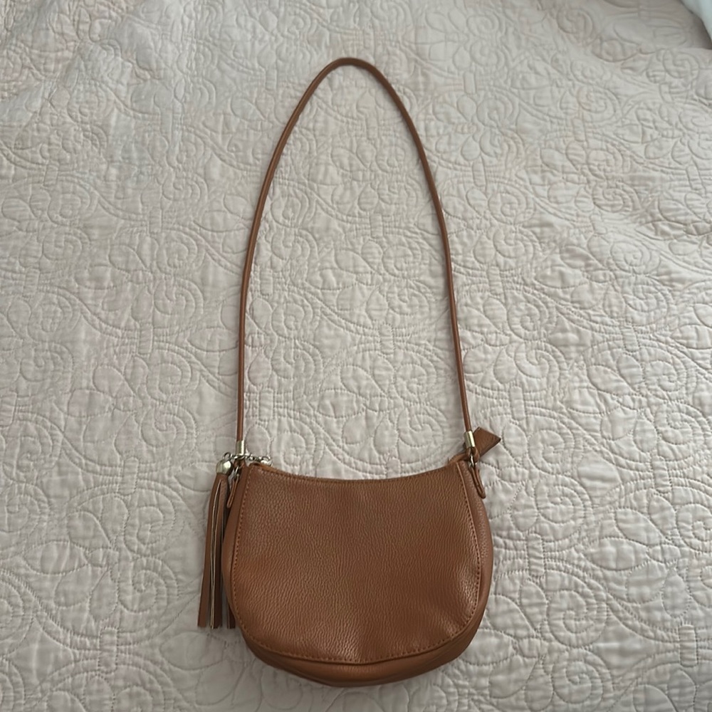 Brown leather cross body